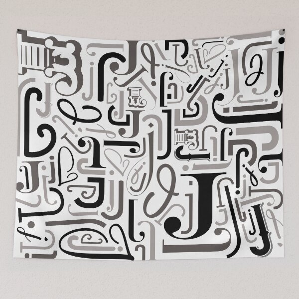 Item preview, Alphabet : Jj in Black / Grey designed and sold by scribblewit.