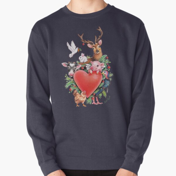 Xmas heart by Maria Tiqwah Pullover Sweatshirt
