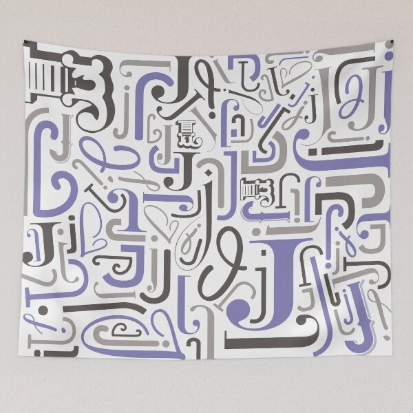 Item preview, Alphabet : Jj in Lavender / Grey designed and sold by scribblewit.