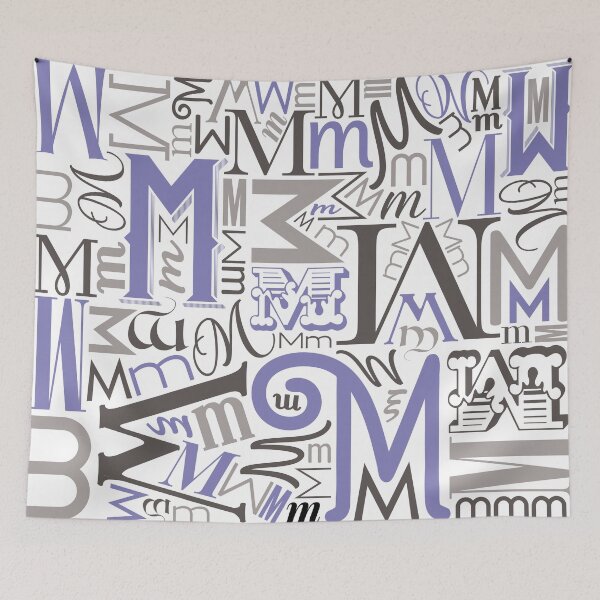 Item preview, Alphabet : Mm in Lavender / Grey designed and sold by scribblewit.