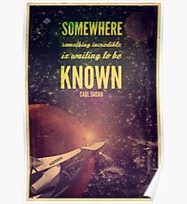 Weltraumforschung (Carl Sagan-Zitat) Poster