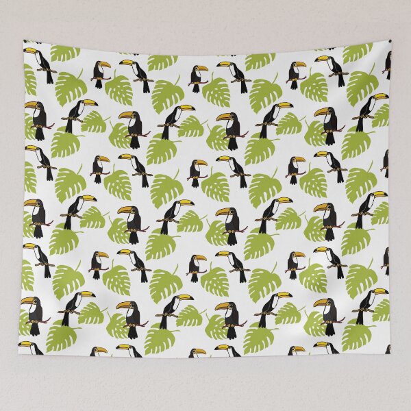 Item preview, Tucans and tropical leaves, tropical birds designed and sold by Mandala108.