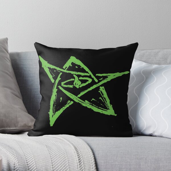 Call of Cthulhu, Elder Sign - Green Throw Pillow