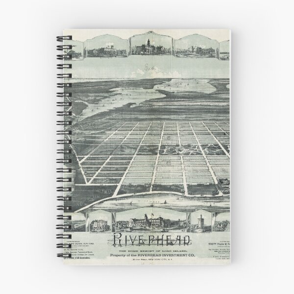 Item preview, Aerial View of Riverhead, Long Island, New York (1890) designed and sold by allhistory.