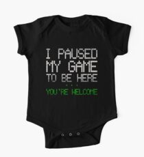 Paused my game Short Sleeve Baby One-Piece