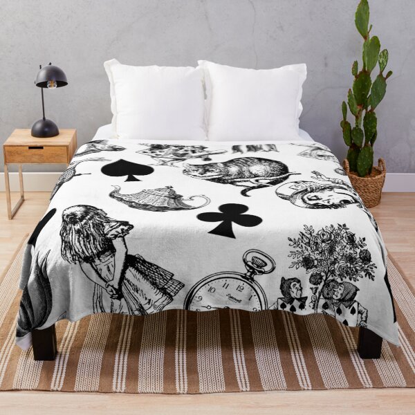 Dark Alice in store Wonderland Comforter, Cheshire Cat, White Rabbit