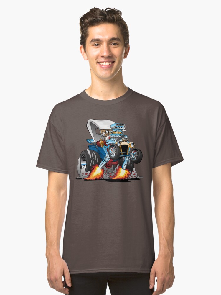 Alternate view of Custom T-bucket Roadster Hotrod Cartoon Illustration Classic T-Shirt