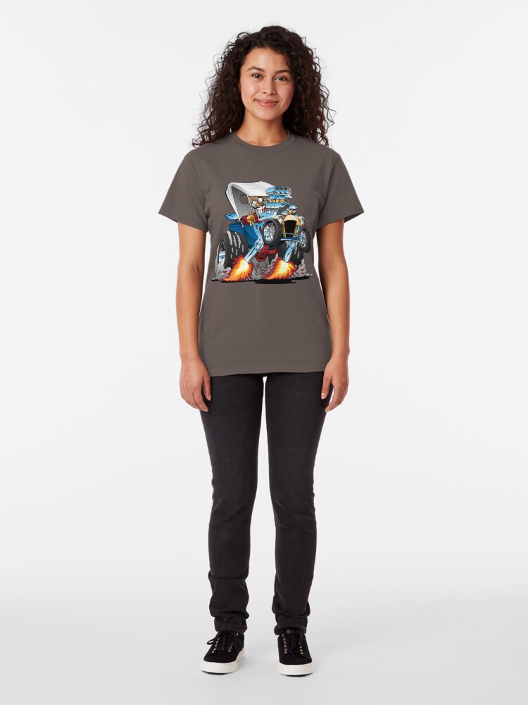 Alternate view of Custom T-bucket Roadster Hotrod Cartoon Illustration Classic T-Shirt