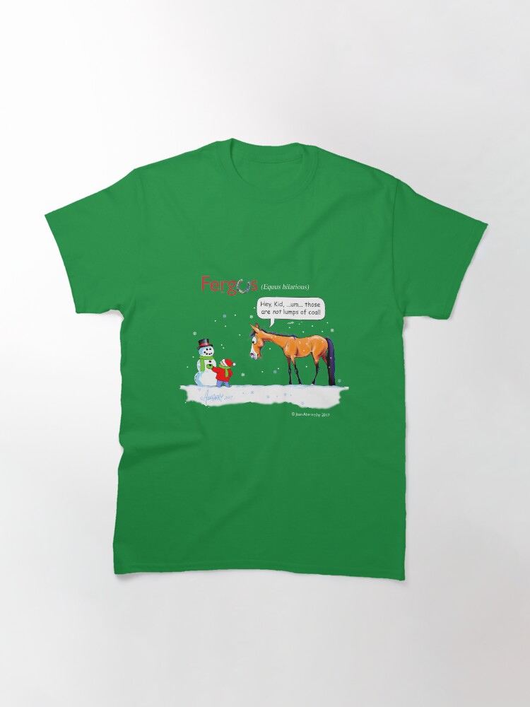 Thumbnail 3 of 7, Classic T-Shirt, Fergus the Horse: Lumps of Coal designed and sold by JeanAbernethy.