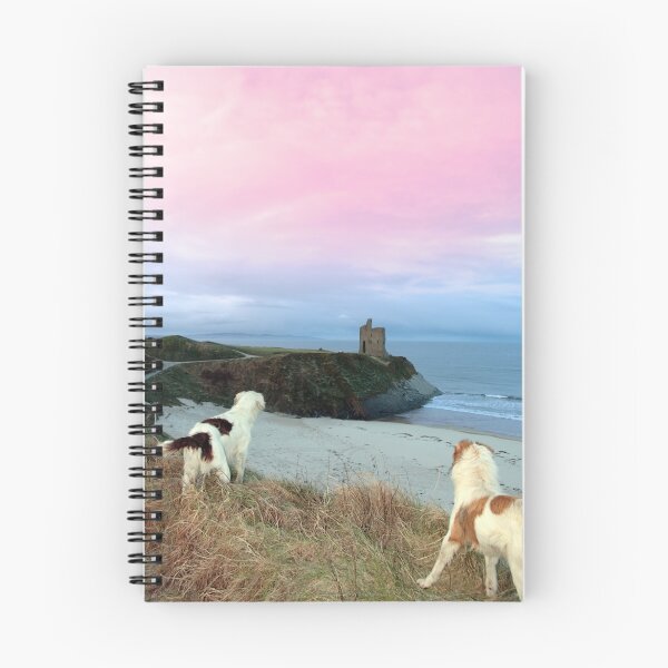 Item preview, winter beach and castle view with dogs designed and sold by morrbyte.