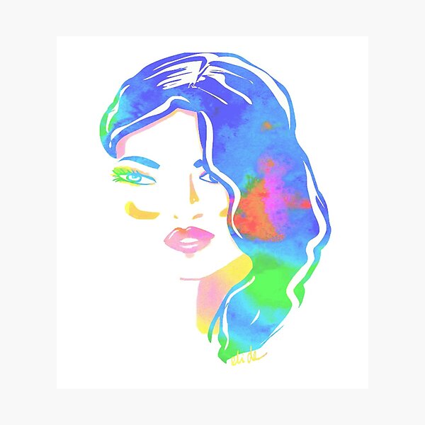 Item preview, watercolour woman face designed and sold by eligart.