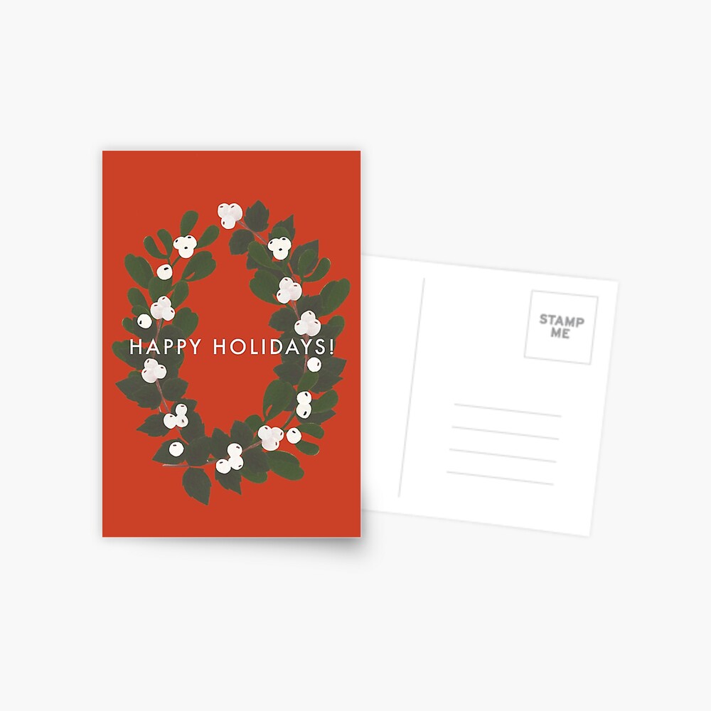 Happy Holidays! Wreath Postcard