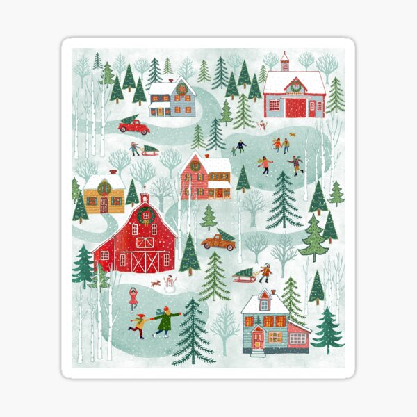 New England Christmas Sticker