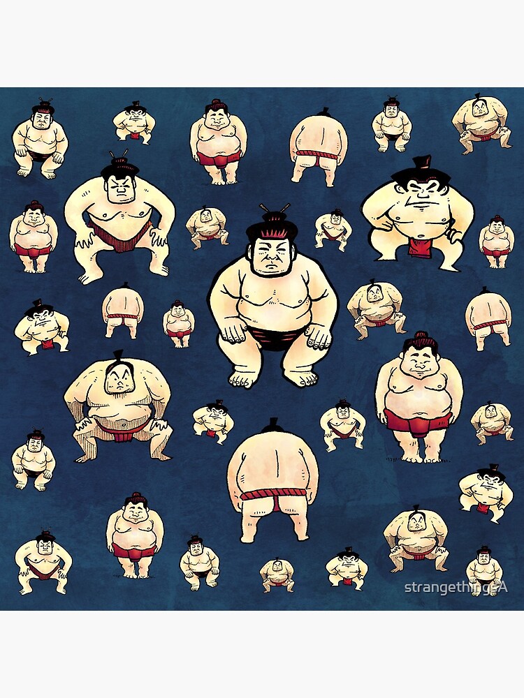 Thumbnail 4 of 4, Pillow, Sumo Time designed and sold by strangethingsA.