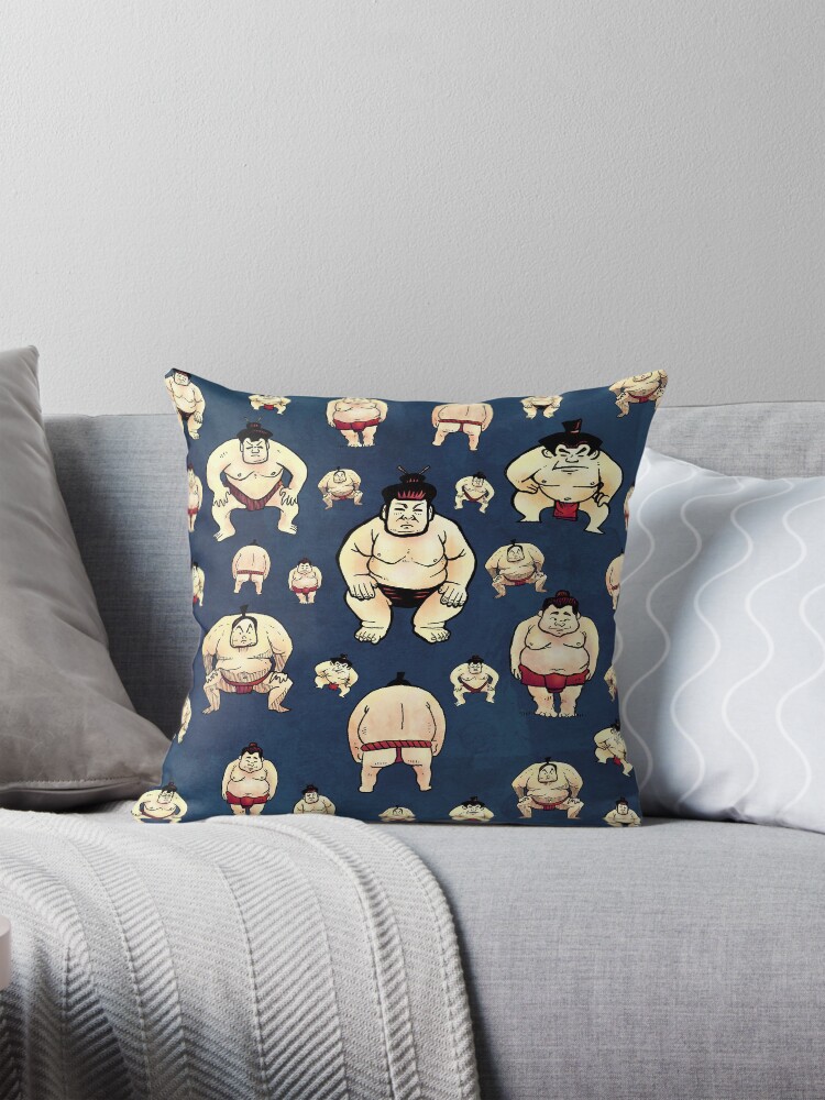 Thumbnail 1 of 4, Pillow, Sumo Time designed and sold by strangethingsA.