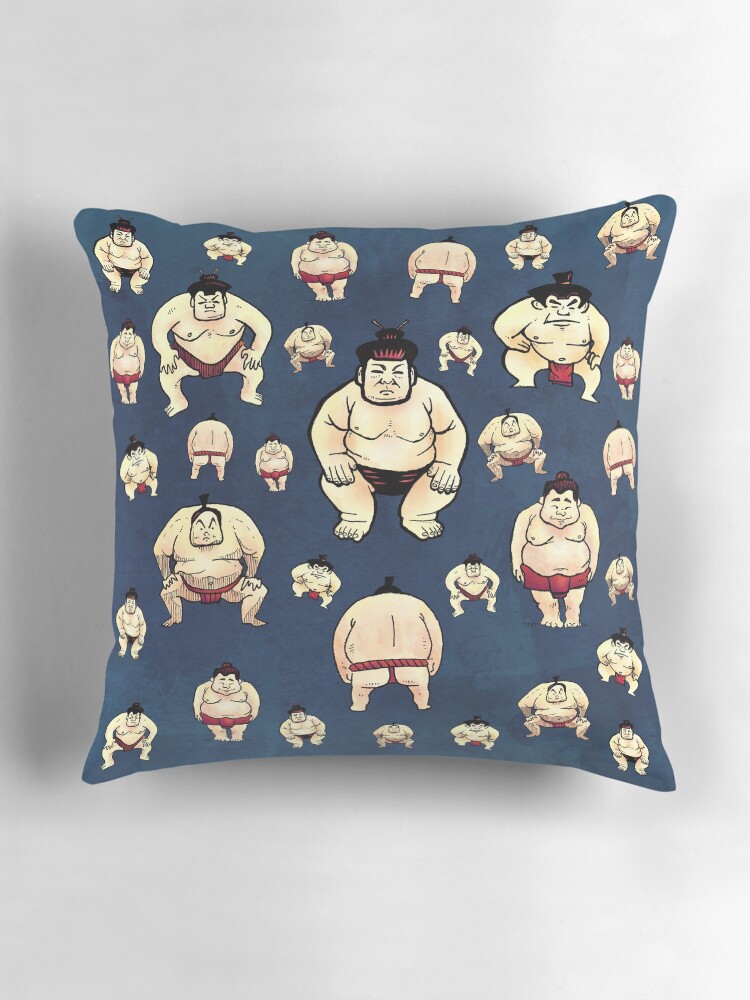 Thumbnail 3 of 4, Pillow, Sumo Time designed and sold by strangethingsA.