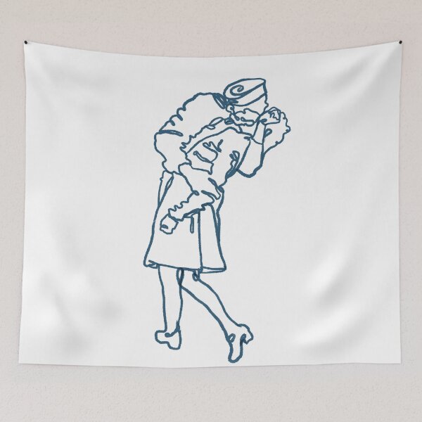 Item preview, V-J Day Kiss Times Square Line Art designed and sold by Arsalanes.