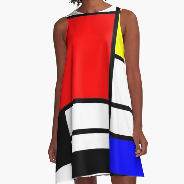 Mondrian Minimalist Pattern A-Line Dress