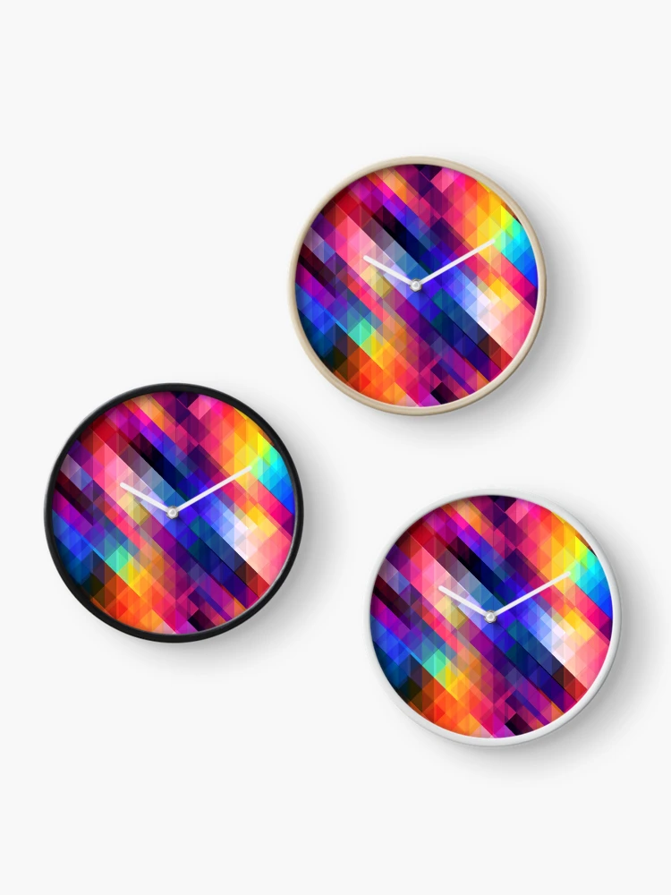Thumbnail 3 of 4, Clock, Geometric Print designed and sold by VibrantDesign.