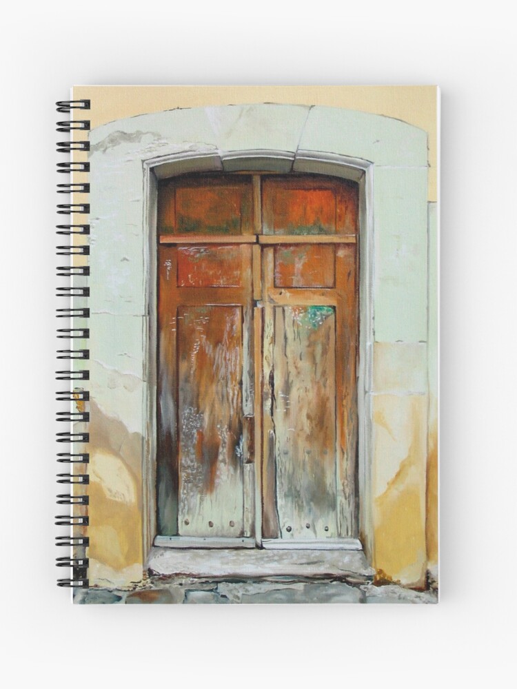 Thumbnail 1 of 3, Journal, "Puerta Cafe" - oil painting of an old Mexican door designed and sold by jknowles.