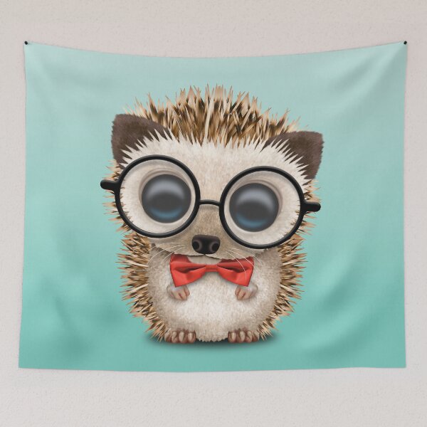 Item preview, Cute Nerdy Hedgehog Wearing Glasses and Bow Tie designed and sold by JeffBartels.