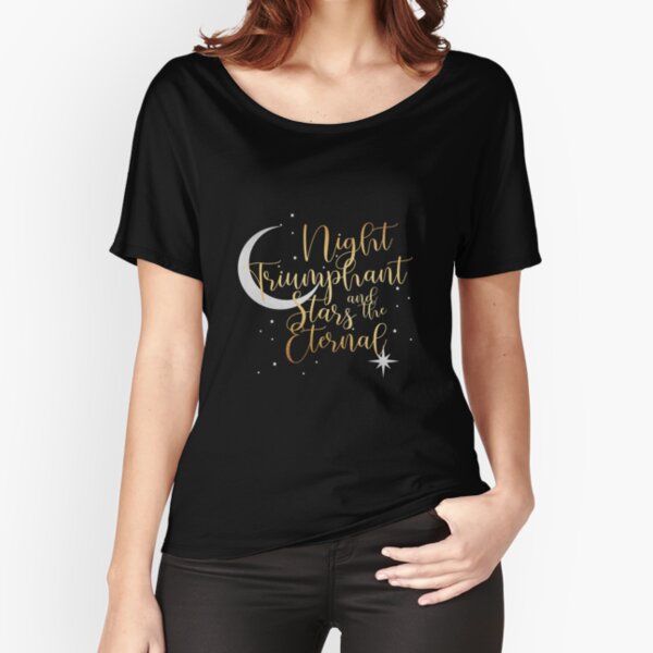 Night and Stars - Black Relaxed Fit T-Shirt