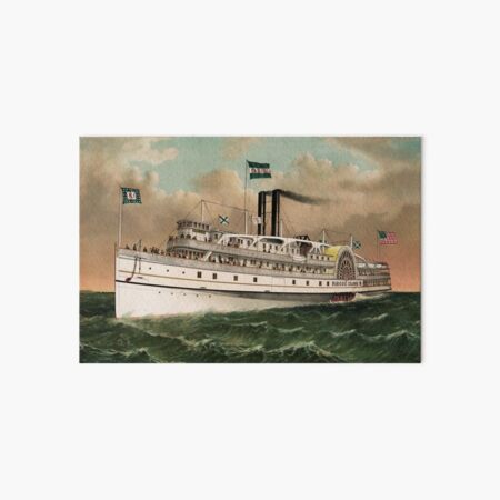 Steamer Rhode Island - Vintage Maritime Print - 1882 Art Board Print