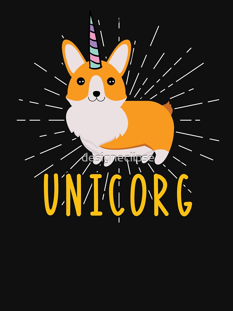 undercover corgi in unicorn