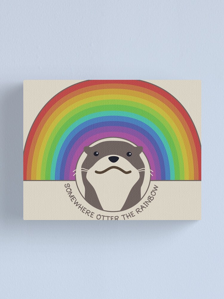 Alternate view of Somewhere Otter the Rainbow Canvas Print