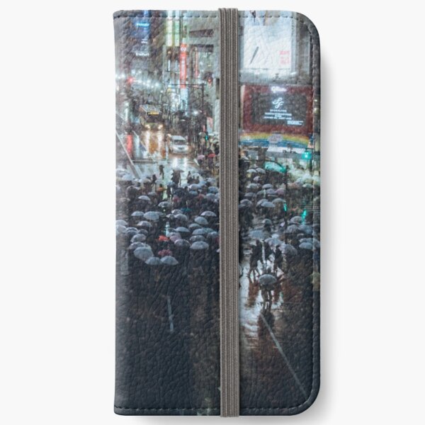 Shibuya crossing at Rainy Night iPhone Wallet