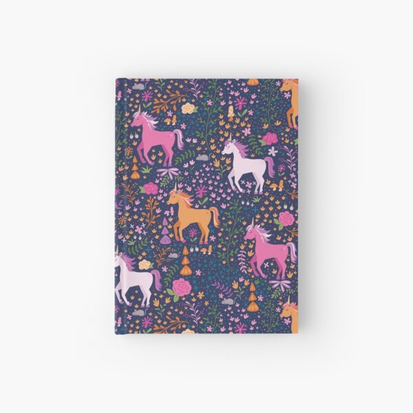 Unicorns in the Flower Garden Hardcover Journal