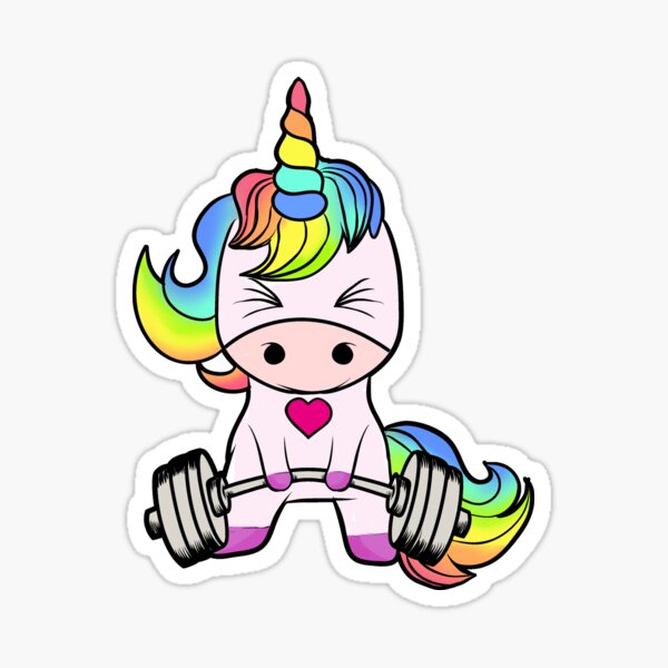 Unicorn Weightlifting Sticker