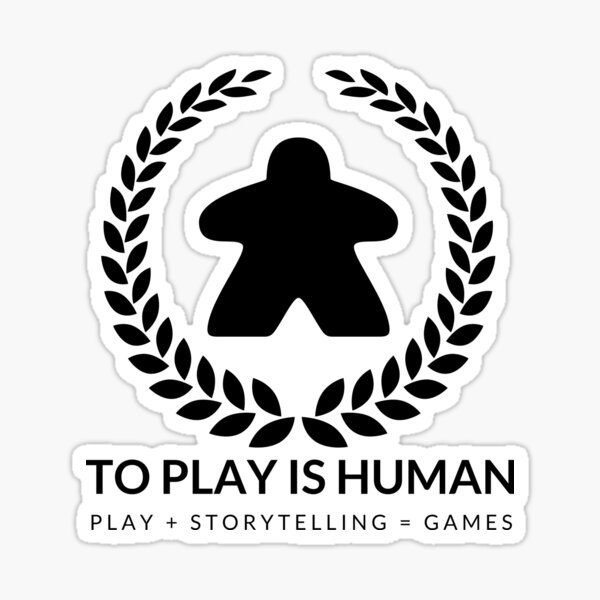 To Play Is Human (black & white) Sticker
