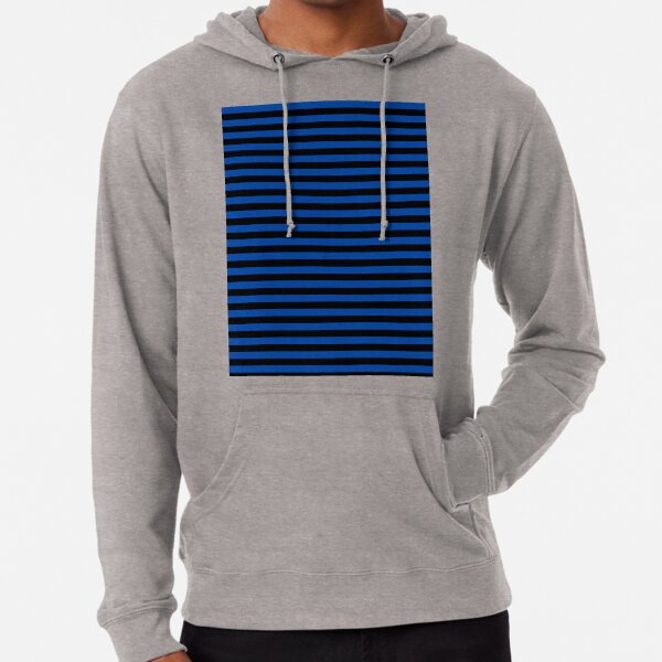 blue and black striped hoodie