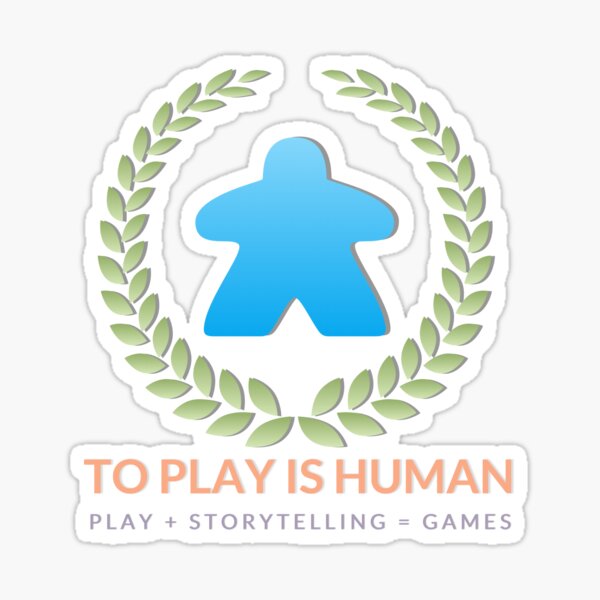 To Play Is Human (full logo, title, tagline) Sticker