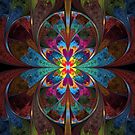 Rainbow Splits-Elliptic Fractal Art by shinjidai