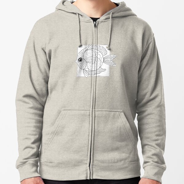 Just Add Colour - Fanciful Fish Zipped Hoodie