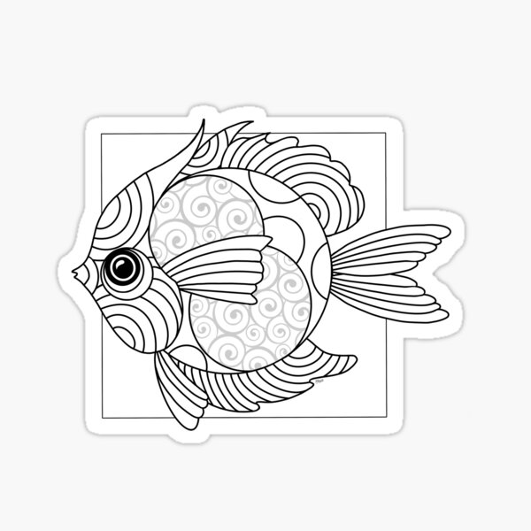 Just Add Colour - Fanciful Fish Sticker
