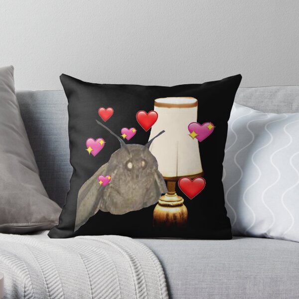 Moth and Lamp Throw Pillow