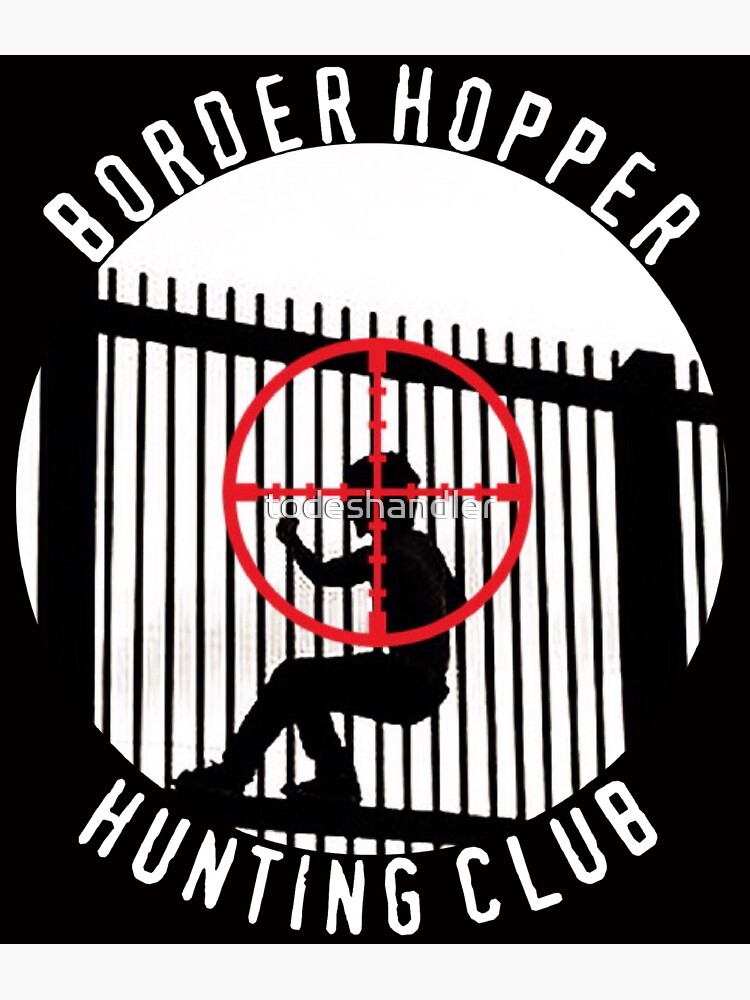 "Border Hopper Hunting Club (black)" Sticker by todeshandler Redbubble