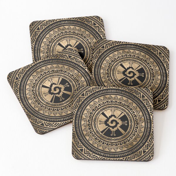 Item preview, Hunab Ku Mayan symbol black and gold designed and sold by Nartissima.