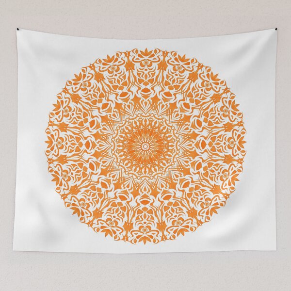 Item preview, Tribal mandala orange with white background designed and sold by pASob-dESIGN.