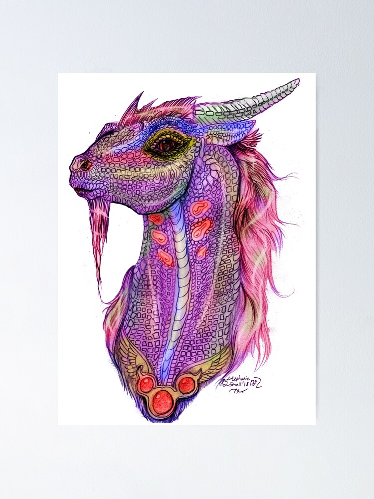 Japanese Dragon Unicorn Horse Pony Equine Equus Kir Rin Kirin Kilin Quilin Quillin Qui Lin Poster By Pegacorna Redbubble