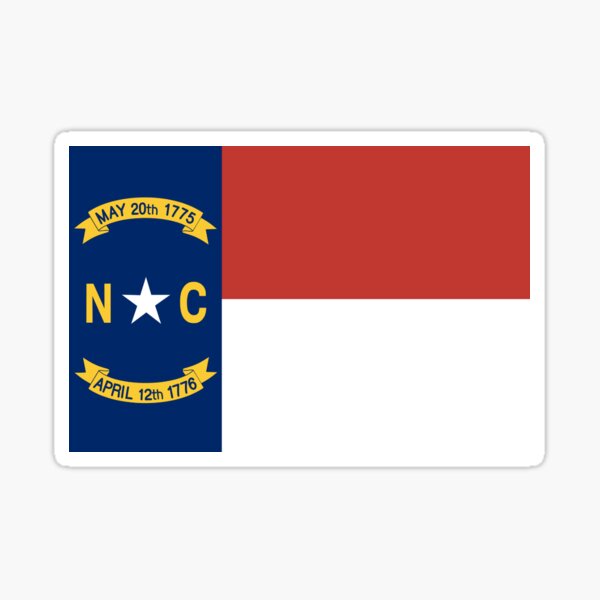 Item preview, North Carolina State Flag Sticker designed and sold by Lingo Shop.