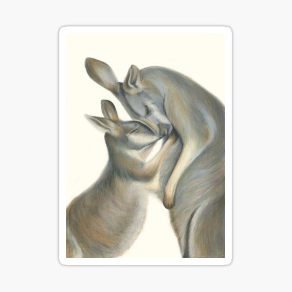 Item preview, Kangaroo Love. Kangaroo art. Unique Australian gift for animal lovers. Christmas gift.  designed and sold by RachaelCurryArt.