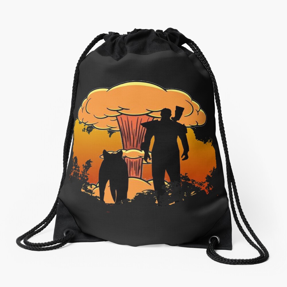Fallout 4 - Lone Wanderer and Dogmeat Nuke (Clean) Drawstring Bag