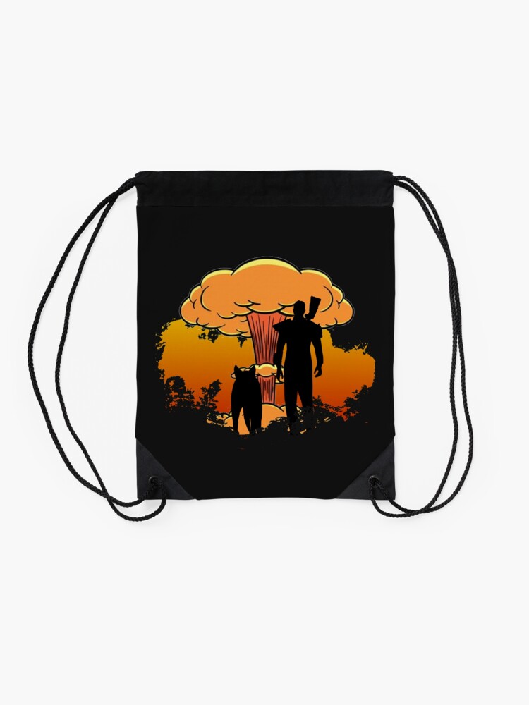 Alternate view of Fallout 4 - Lone Wanderer and Dogmeat Nuke (Clean) Drawstring Bag