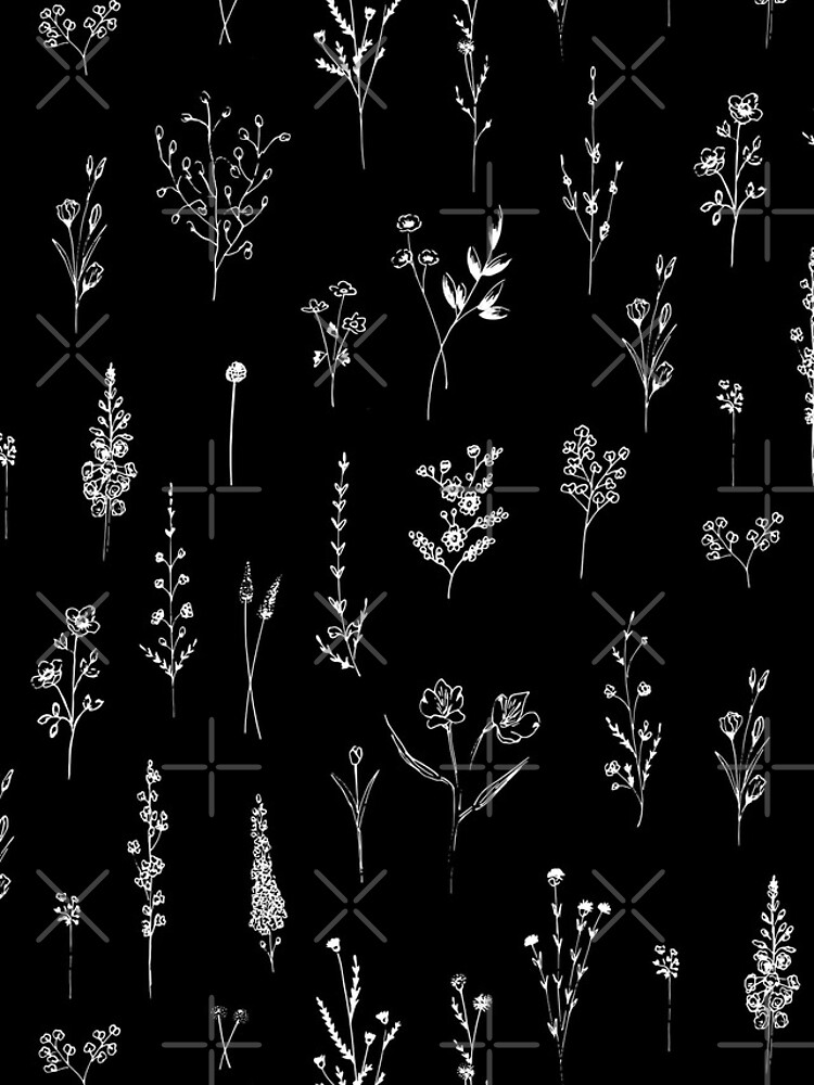Black wildflowers Pattern by anisg