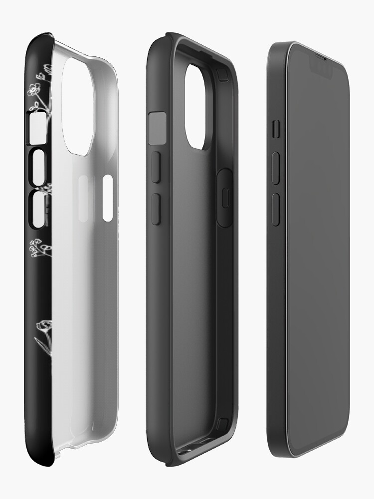 Alternate view of Black wildflowers Pattern iPhone Case