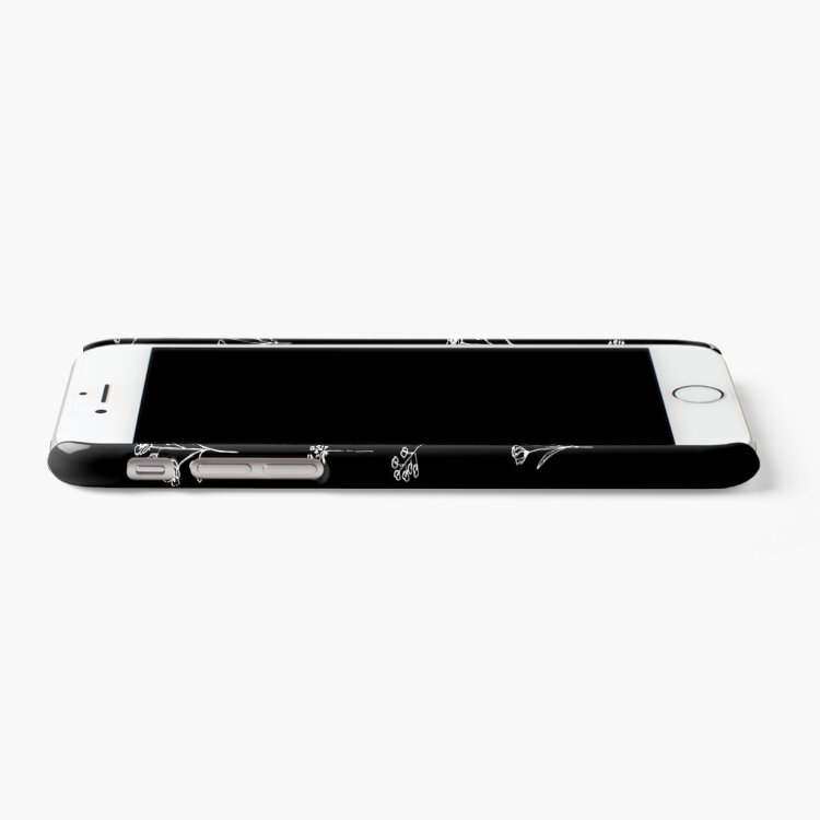 Alternate view of Black wildflowers iPhone Case & Cover